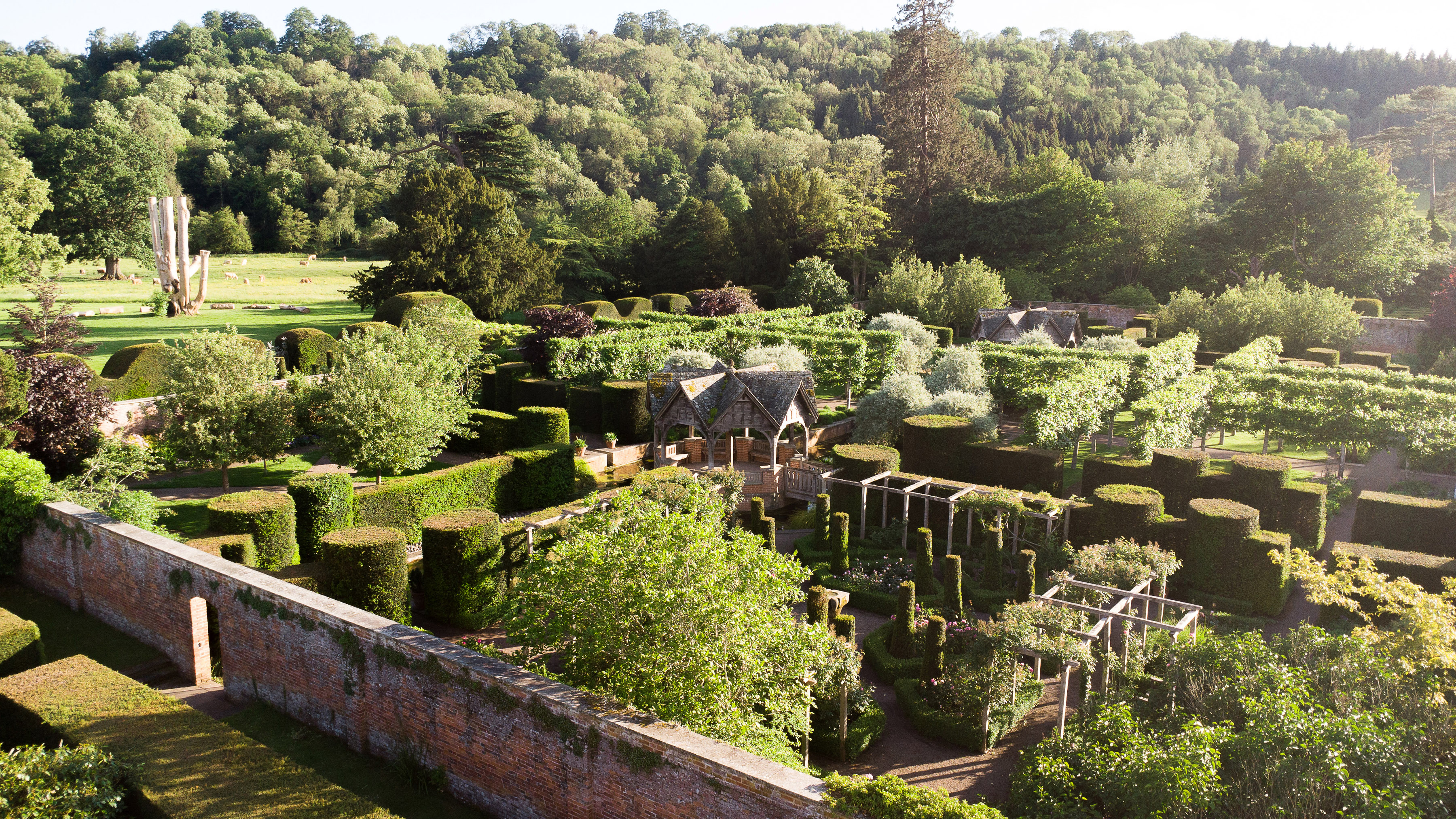 Overhead of the formal gardens 